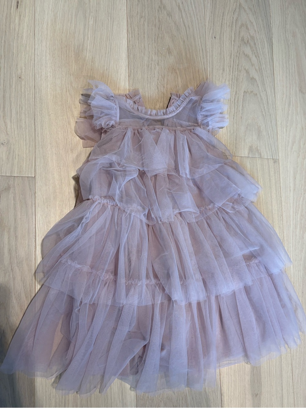 Little Earthling Rise light pink Layered Tulle Party Dress 3-4y